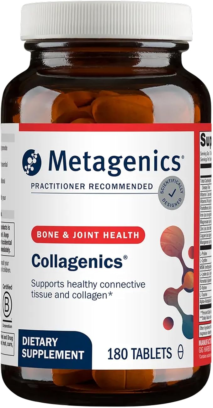 Metagenics Collagenics - Collagen‑Building Nutrients for Joint, Skin & Connective Tissue Support* - with L‑Proline, L‑Lysine, Vitamin C, Manganese & Zinc* - Non‑GMO, Gluten‑Free