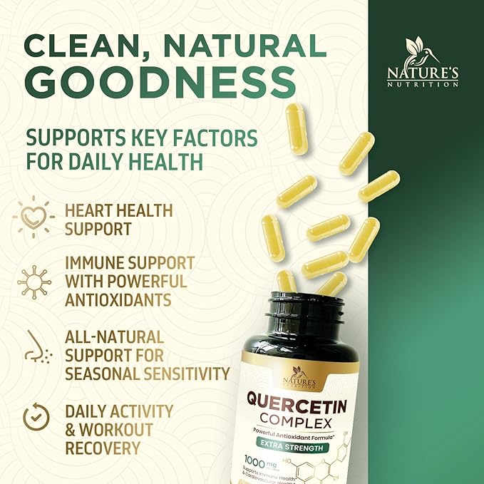 Quercetin Dihydrate 1000mg per Serving - Premium Plant-Based Bioflavonoids - Extra Strength Antioxidant Immune & Respiratory Health Support - High Absorption Quercetin Dihydrate - 60 Veggie Capsules