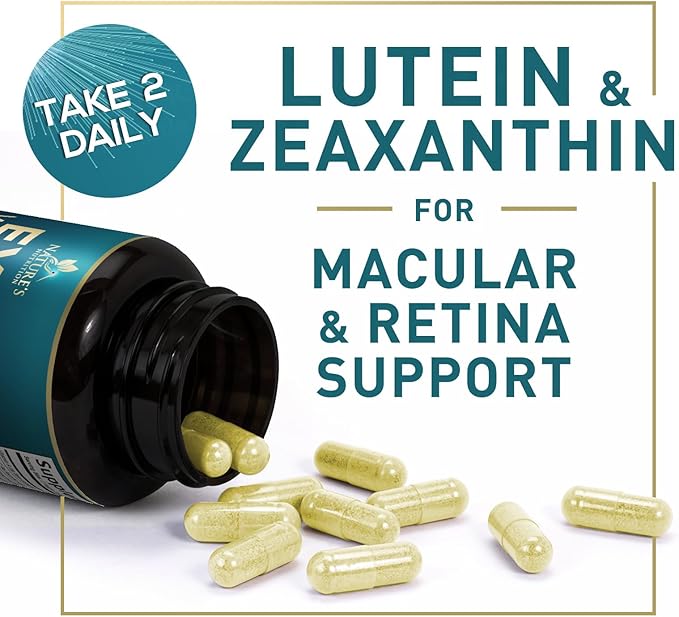 Eye Vitamins Supplements - 3x Strength Eye Health Vitamin with Lutein and Zeaxanthin - Vision Macular Health & Dry Eyes Support With Zinc, Vitamins C E & Minerals, Bottled in USA - 60 Capsules