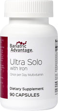 Bariatric Advantage Ultra Solo with Iron - Once-Per-Day Daily Multivitamin - for Bariatric Patients - with Thiamin, Vitamin A & More - Gluten Free - 90 Capsules