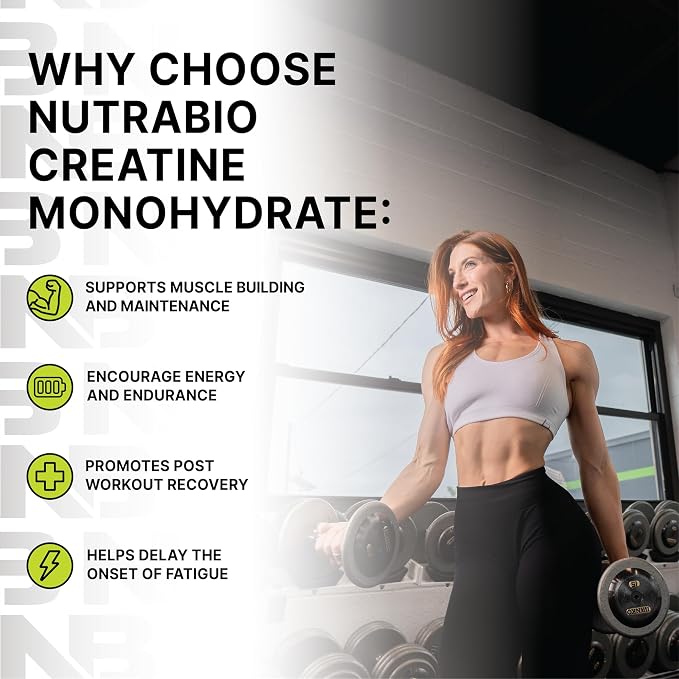 NutraBio Pure Micronized Creatine Monohydrate Powder Supplement, Unflavored, (1000 g) - Supports Bulk Muscle Energy, Recovery, and Strength - HPLC Tested Creatine Powder Supplement for Men and Women