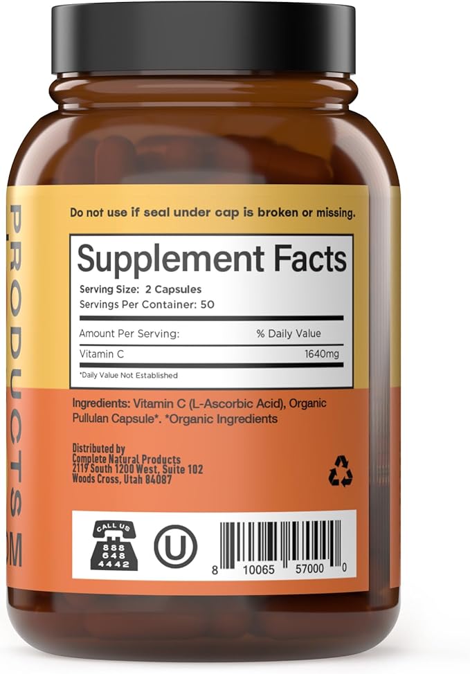 Complete Natural Products Vitamin C Capsules - Pure Vitamin C Liposomal Capsules, Immune Support, Enhanced Absorption, Antioxidant Defense*