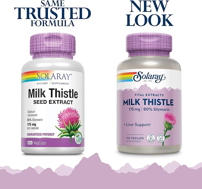 SOLARAY Milk Thistle Seed Extract 175mg Antioxidant Intended to Help Support a Normal, Healthy Liver Non-GMO & Vegan 120 VegCaps