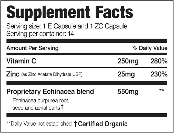 EZC Pak 5-Day Tapered Immune Support Booster - Vitamin Immune Support Supplement, Echinacea, Zinc Vitamin C, Vitamins for Immune System Support, Immune Boosters for Adults - Immune Support Vitamins
