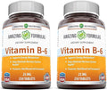 Amazing Formulas Vitamin B6 Pyridoxine 25mg 250 Tablets Supplement | Non-GMO | Gluten Free | Made in USA (2 Pack)
