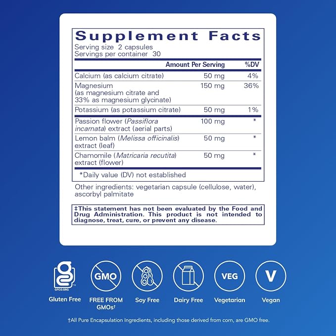 Pure Encapsulations Muscle Cramp/Tension Formula | Hypoallergenic Supplement to Reduce Occasional Muscle Cramps/Tension and Promote Relaxation | 60 Capsules