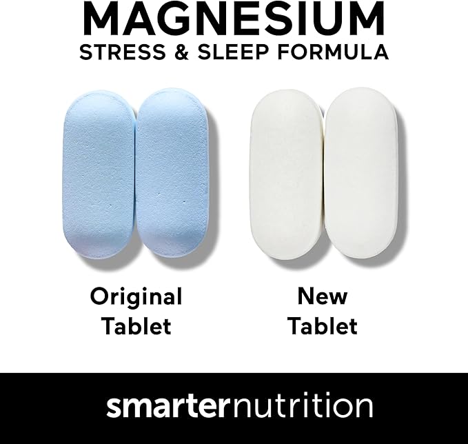 Smarter Nutrition Magnesium Complex - Chelated Magnesium Glycinate with Citrate, Malate and L-Theanine for Sleep, Muscle Relaxation and Stress Support - Non-GMO - 60 Tablets[30DaySupply]
