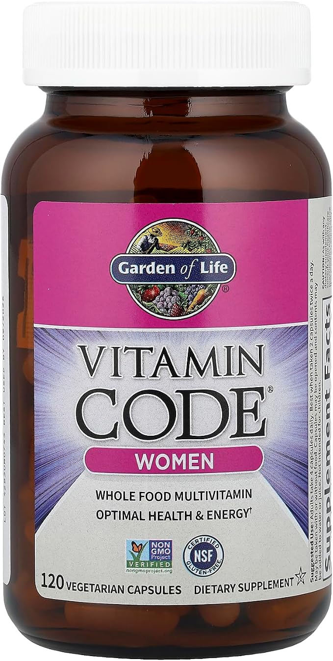 Garden of Life Multivitamin for Women, Vitamin Code Women's Multi - Whole Food Womens Multi Vitamins, Iron, Folate not Folic Acid, Vitamin A and Probiotics for Womens Energy, 120 Vegetarian Capsules