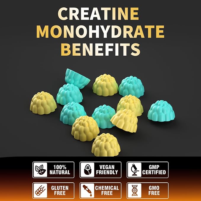 Nutravita NSF Certified Creatine Gummy - Creatine Monohydrate Gummies for Men & Women-5g of Creatine Monohydrate per Serving - Sugar Free,Vegan,Blueberry Pineapple Flavor, 120 Count
