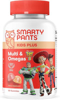 SmartyPants and Disney-Pixar’s Toy Story 5 Kids Multivitamin Gummies, Omega 3 DHA EPA, Vitamin D, C, B12, E, Zinc and Iodine, Clean Label, Gluten Free, Mixed Fruit Flavors, 30 Day Supply, 60 Gummies