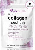 Multi Collagen Peptides Powder, 1 Pounds collagen powder- Type I,II,III,V,X with Biotin, Hyaluronic acid powder, Vitamin C - Unflavored Collagen Protein Powder - Keto & Paleo, Easy Dissolve