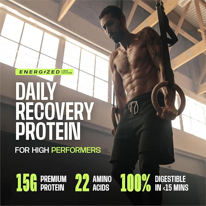 Frog Fuel Power Energized Complete Protein Shot, 15g, Nano Hydrolyzed & Grass Fed, 80mg Caffeine, Gluten Free, Fat & Sugar Free, 22 Amino Acids, 0 Carbs, Berry, 1 oz Packets, 24 Pack