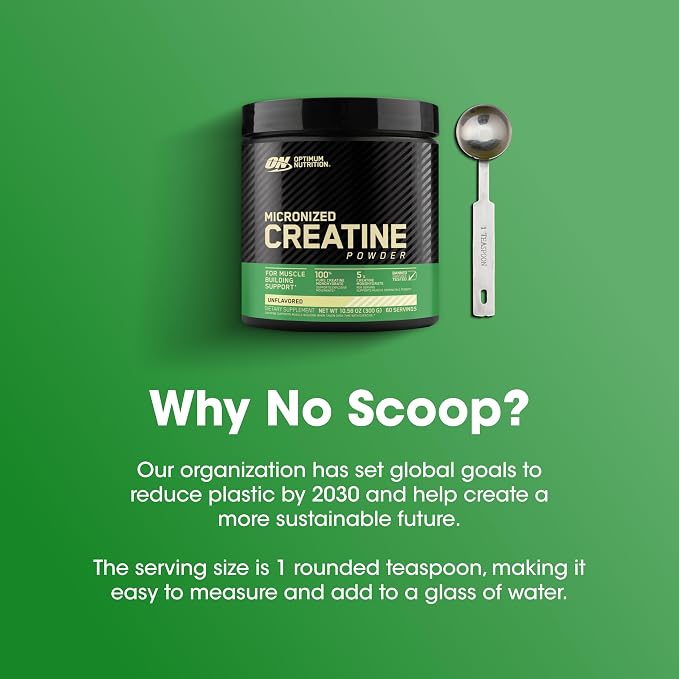 Optimum Nutrition Micronized Creatine Monohydrate Powder, Unflavored, 60 Servings, 300 Grams (Packaging May Vary)