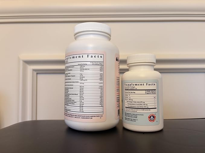 FullWell Women's Prenatal Essentials - Women’s Prenatal Multivitamin & Fish Oil - Supports Maternal Health & Fetal Development - Omega 3, DHA, Folate & Choline- 30 Servings