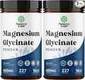Potent Magnesium Glycinate Powder 400mg - Calm Magnesium Powder Bulk for Muscle Relax, Calm & Sleep Support for Adults - Glycinate Mag Soothe Vegan & Non-GMO Supplement - 2 Pack