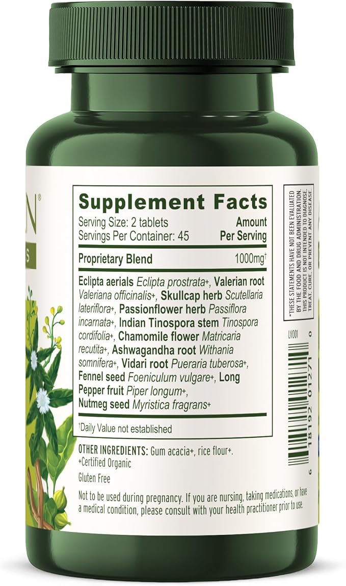 Banyan Botanicals I Sleep Soundly–Organic Deep Sleep Supplement –Natural Melatonin-Free Sleep Aid for Relaxation & Nighttime Tension–with Ashwagandha,Valerian & Chamomile-90 Tablets-USDA Organic
