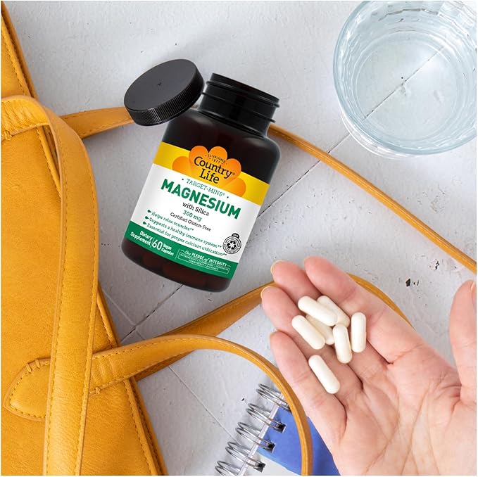 Target-Mins Magnesium with Silica 300mg, 60 Vegan Capsules, Certified Gluten Free, Certified Vegan