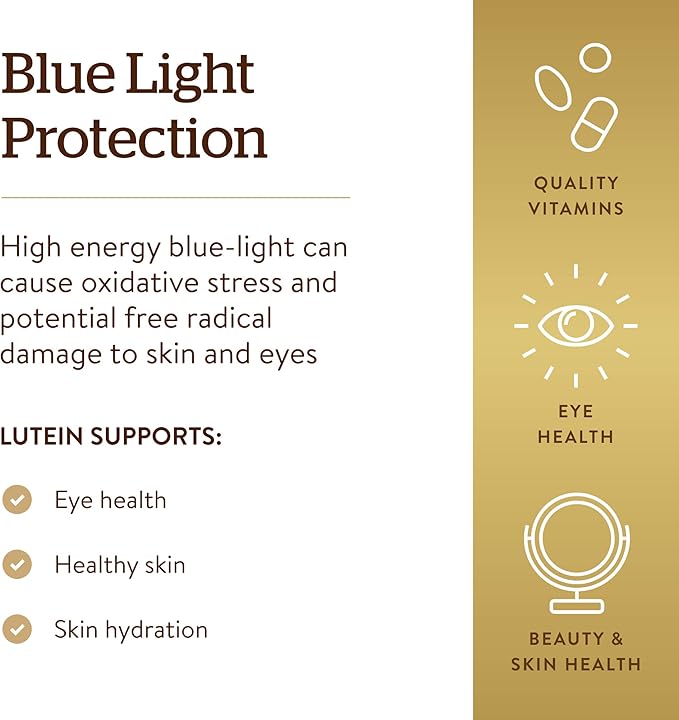 Solgar Lutein 40 mg, 30 Softgels - Supports Eye Health - Helps Filter Out Blue-Light - Contains FloraGLO Lutein - Gluten-Free, Dairy Free - 30 Servings