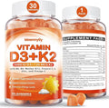 Vitamin D3 K2 Gummies for Adults - Vitamin D3 5000IU + K2 (MK-7) 120mcg - Sugar-Free D3 and K2 Supplements with Omega-3, Methyl B12, B9, B6, Vitamins E & Zinc - for Calcium Absorption & Immune Health
