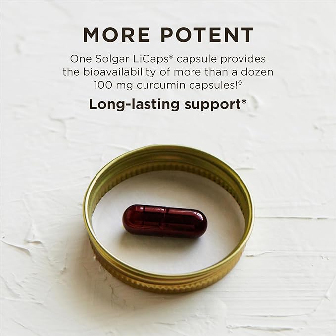 Solgar Full Spectrum Curcumin - 30 LiCaps - Superior Absorption - Brain, Joint & Immune Health - Non-GMO, Vegan, Gluten Free, Dairy Free - 30 Servings