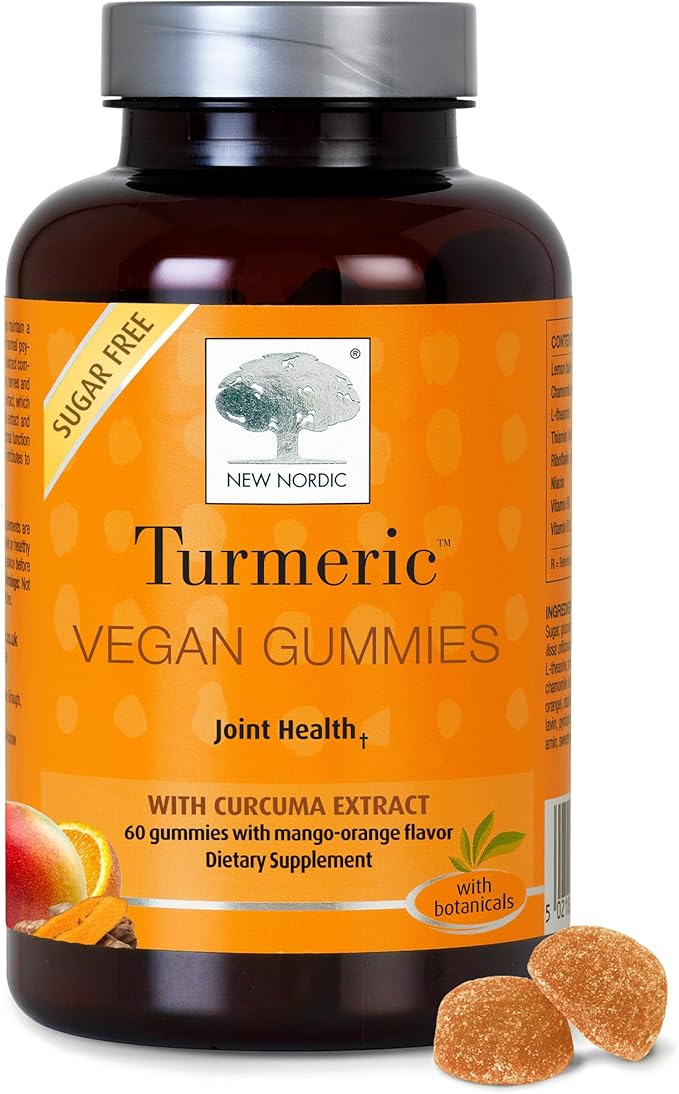 NEW NORDIC Eye & Joint Support Bundle, Blue Berry Eye Vitamin 60s Plus Turmeric Gummies Supplement 60s