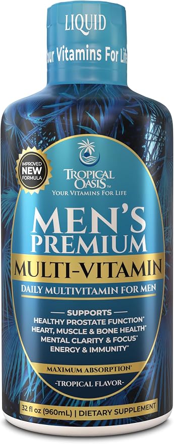 Premium Liquid Multivitamin for Men | Sugar Free Men’s Multi-Vitamin | 100+ Vitamins, Minerals & Amino Acids to Support Muscle, Heart, Brain Health & Energy | 98% Absorption Rate | Non-GMO | 32 Serv