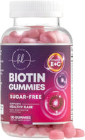 Hair Vitamins Gummies with Biotin 5000 mcg per Serving - Hair Growth Support with Vitamins E & C for Thicker, Stronger & Beautiful Hair - Hair Skin and Nails Vitamin, Gluten Free - 120 Gummies