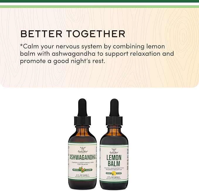 Ashwagandha Organic Drops for Stress Relief (1,200mg, 60 Servings) Ashwagandha Tincture for Adrenal Support and Cortisol Manager (Vegan Safe, Gluten Free, Non-GMO) by Double Wood