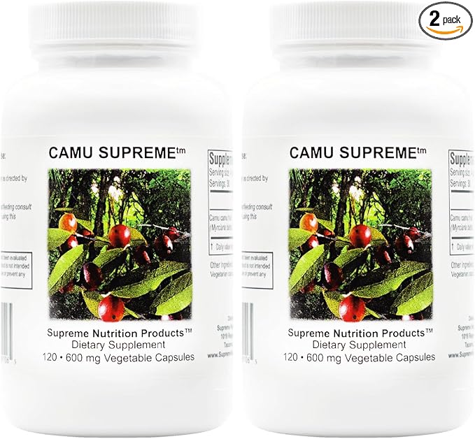 Supreme Nutrition Camu Supreme, 120 Pure Camu Camu Fruit Vegetarian Capsules (Pack of 2)