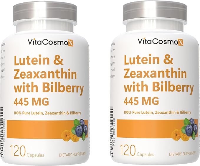 Lutein with Zeaxanthin, Vegan Capsules, 120 Count, 40 mg Lutein + 4 mg Zeaxanthin per Serving, Non-GMO, Gluten-Free - 2 Pack