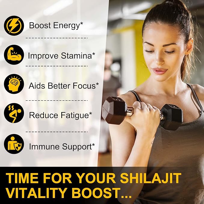 Shilajit Gummies, 3000mg Himalayan Shilajit Gold Gummies with Ashwagandha,Black Musli, Gokshura for Men & Women, Non-GMO & Gelatin Free, 60-Count