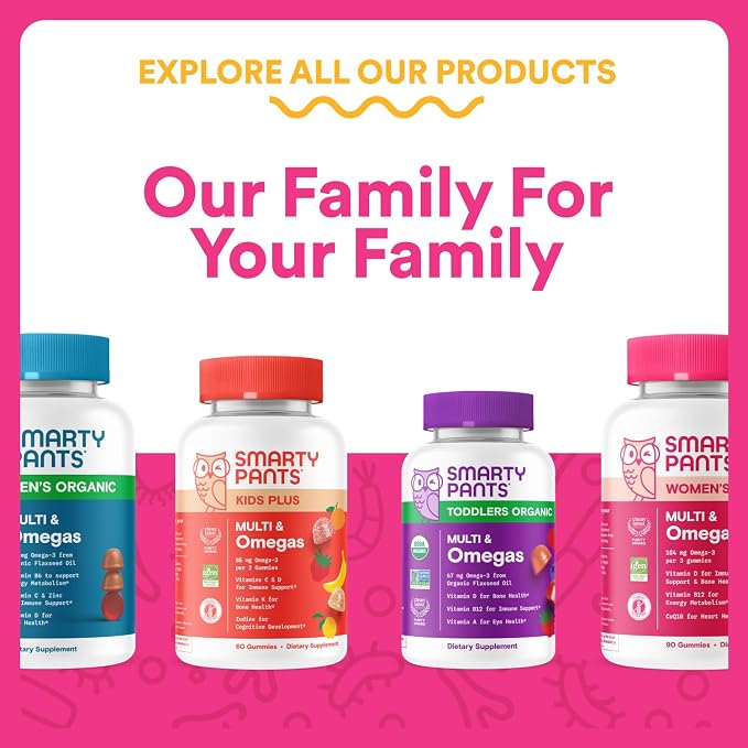 SmartyPants Kids Probiotic Gummies for Digestive Health: 2 Billion CFU Gut Health and Immune Support Supplement, Clinically Studied Probiotic, Gluten Free, Grape, 30 Count (30 Day Supply)