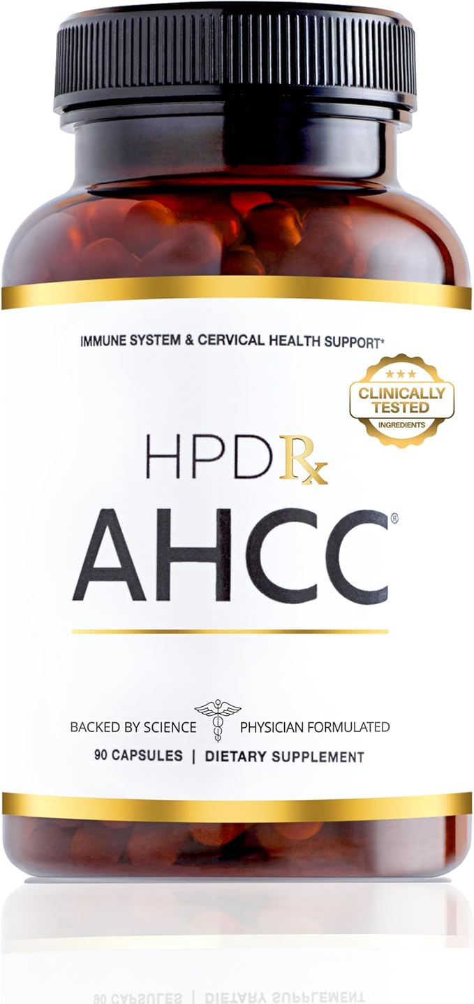 HPD Rx Premium AHCC & Shiitake Mushroom 1100 mg per Serving Supplement, Natural Immunity Booster, Maintains Natural Killer Cell Activity | AHCC is Proven in 30+ Studies | 30-Day Supply, 1-Pack