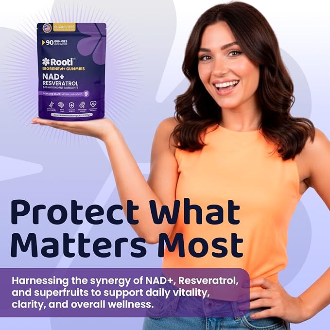 NAD+ Complex Gummies (90 Ct, 45 Servings), Resveratrol, 500mg of TMG, Quercetin, Curcumin, Berberine & Antioxidants | Advanced Plant-Based Formula for Daily Cellular Balance & Longevity Nutrition