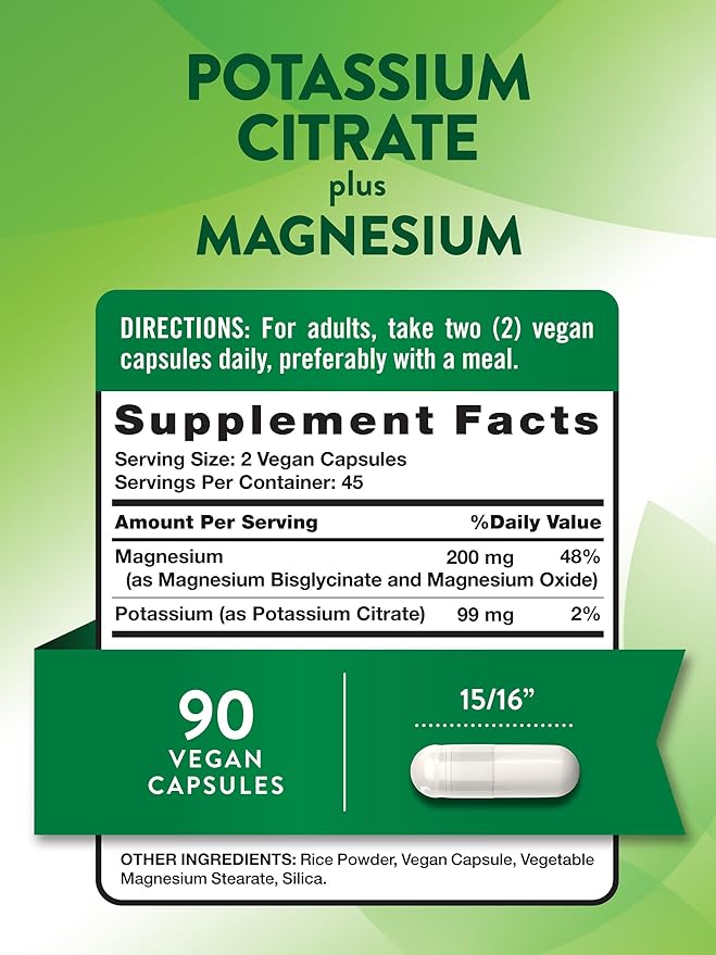 Nature's Truth Potassium Magnesium Citrate Capsules | 90 Count | Vegan, Non-GMO & Gluten Free Supplement