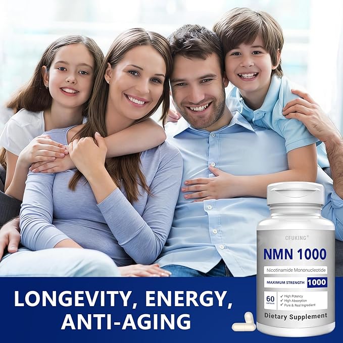 NMN 1000mg Per Serving Maximum Strength - 99% Pure NMN (Nicotinamide Mononucleotide) for NAD, Cell, Immune, Energy, Anti-Aging & Longevity, Stabilized NMN Supplements 1000mg - 240 Veggie Capsules