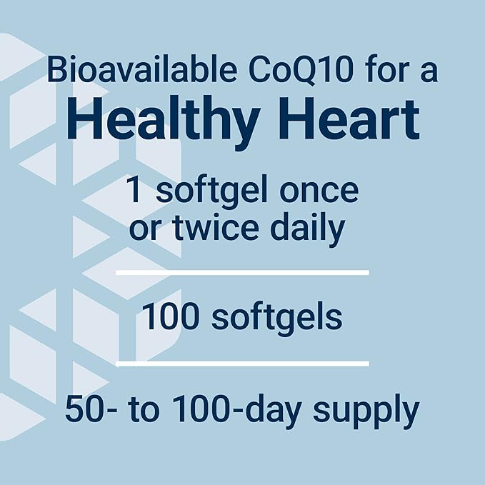 Life Extension Super Ubiquinol CoQ10 with Enhanced Mitochondrial Support, Heart Health Supplement, Maximum Absorption, 50 mg, Non-GMO, Gluten-Free, 100 softgels