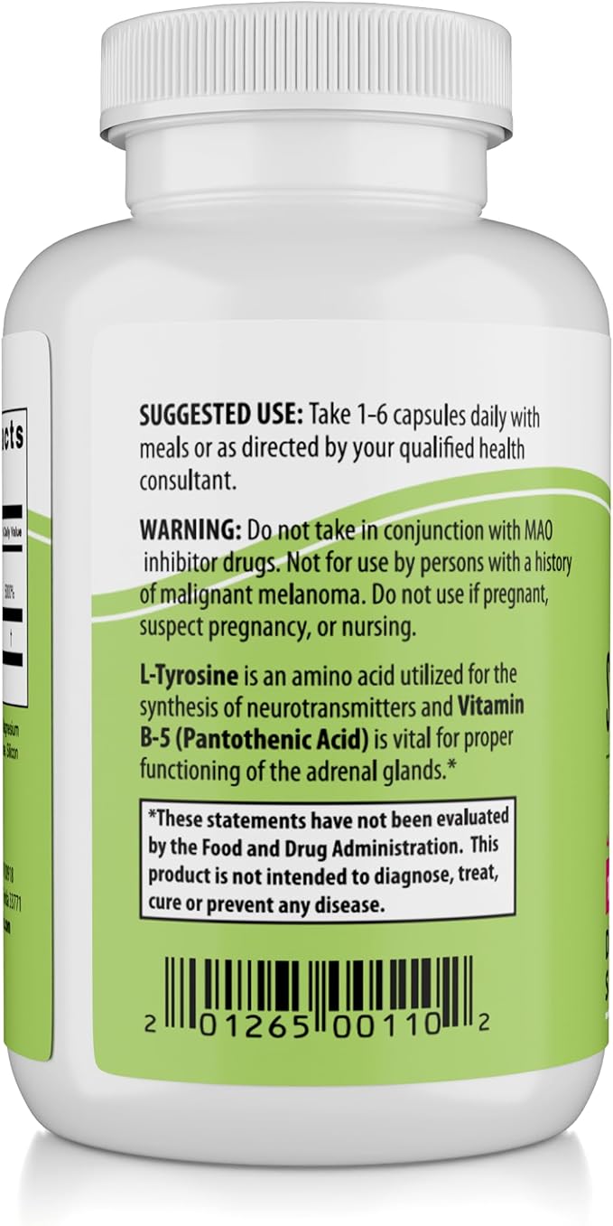 NaturalSlim Stress Relief Supplement - Stress Defender, High Cortisol Reducer, Control Cravings, Sleep & Metabolism Support with Vitamin B5 Pantothenic Acid & L Tyrosine 180 Vegetable Capsules 2 Pack