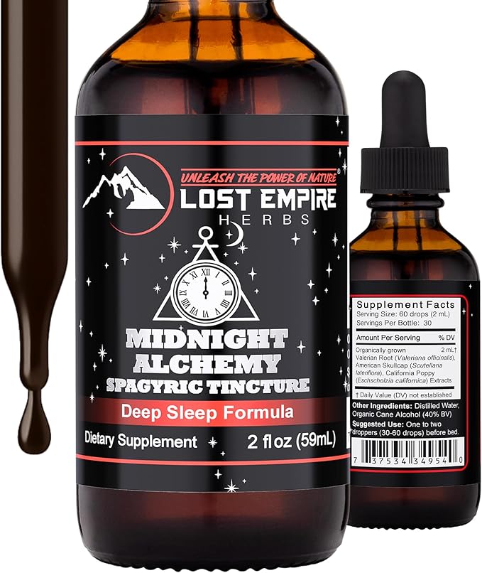Lost Empire Herbs Midnight Alchemy: Deep Sleep & Relaxation Tincture for Restorative Rest