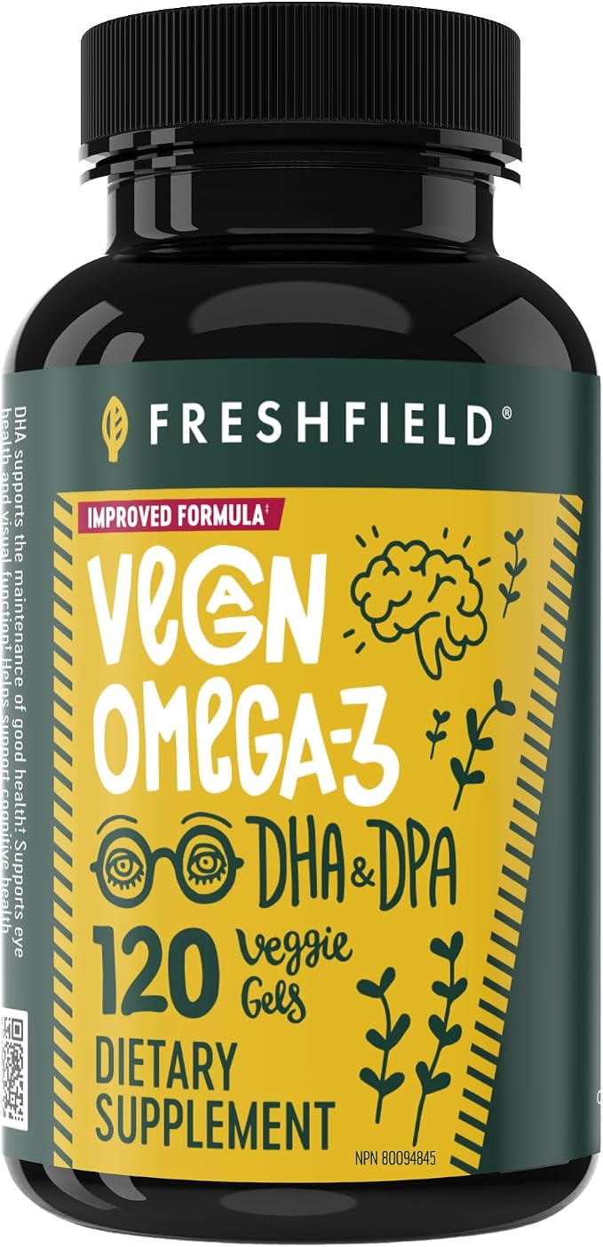 Vegan Omega 3 DHA: Algae Oil, Most Reviewed, Carrageenan Free, Tested, No Heavy Metals, Fish Oil Alt, Plant Based Omega. Supports Heart, Brain, Joint Health w/DPA