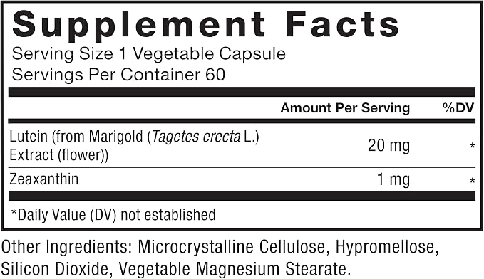 Force Factor Lutein and Zeaxanthin Supplements, Eye Vitamins with Lutein 20mg, Eye Health Supplements for Adults, Ingredients Backed by Science, Vegan, Gelatin Free, 60 Vegetable Capsules