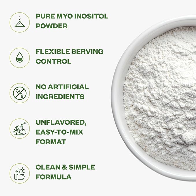 Purisure Inositol Powder, 250g, Fertility, Hormonal Balance and Ovarian Support, Pure Powder, Inositol Supplement to Support Energy and Brain Wellness, Vegan, Non-GMO, 500 Servings