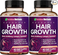 (2 Pack) Hair Growth Vitamins for Women | Biotin 10,000mcg, Collagen, Patented OptiMSM®, goMCT®, Saw Palmetto | Naturally Regrow Stronger & Healthier Hair, Skin and Nails | May Stop Hair Loss
