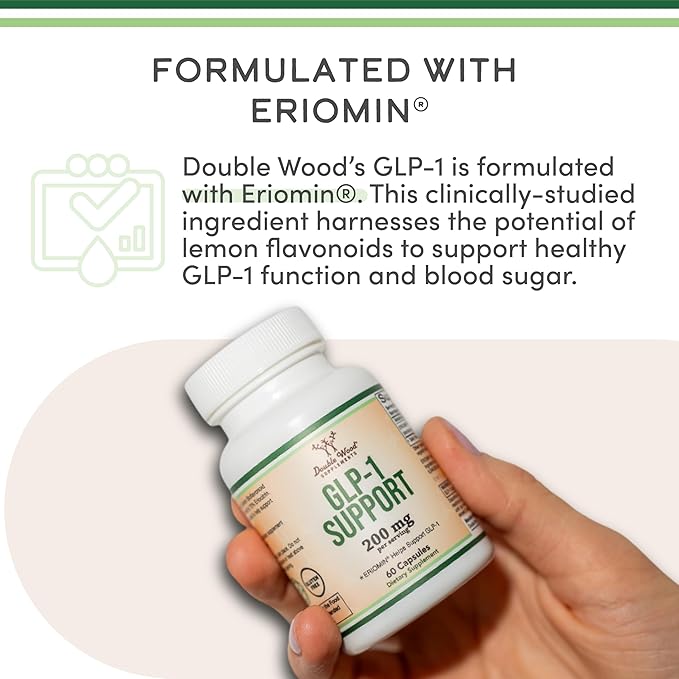 GLP-1 Supplement - Clinically Studied Bioflavonoid Extract to Help Support Natural GLP 1 Levels and Promote Gut Health (200mg, 30 Servings) Std to 70% Eriocitrin and 5% Hesperidin by Double Wood