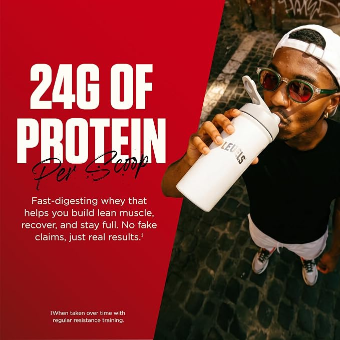 Levels Grass Fed Whey Protein Powder, No Artificials, 24G of Protein, Strawberry, 5LB | 24G of protein and 5.4G BCAAs per scoop, made with hormone-free dairy, zero junk, no fillers, no added sugar, certified clean