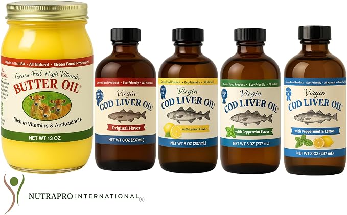 Virgin Cod Liver Oil - 8 Fl oz Natural, Sustainably sourced, Wild Caught & Fresh Tasting. High in Vitamin D, Omega 3 DHA/EPA (Lemon and Peppermint Flavored)