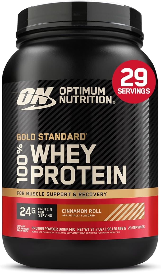 Optimum Nutrition New Flavor Gold Standard 100% Whey Protein Powder, Cinnamon Roll, 2 Pound (Pack of 1) (Packaging May Vary)