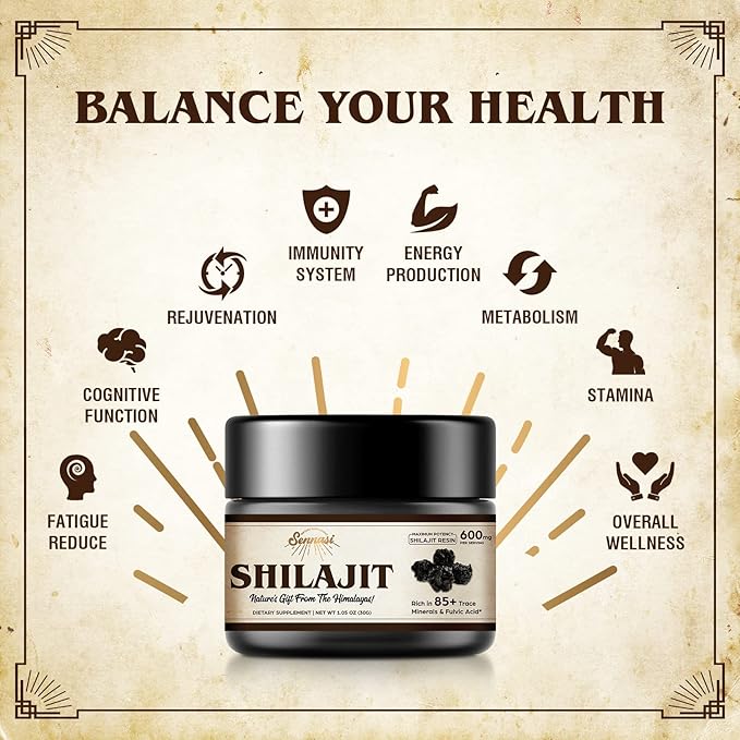 Shilajit Pure Himalayan Organic Shilajit Resin - 600mg Maximum Potency Natural Organic Shilajit Resin with 85+ Trace Minerals & Fulvic Acid for Energy, Immune Support, 30 Grams (4 Pack)