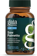 Gaia Herbs Saw Palmetto - Supports Healthy Prostate Function & Urinary Health - Saw Palmetto & Sunflower Seed Lecithin to Support Men's Health* - 60 Vegan Liquid Phyto-Caps (60 Servings)