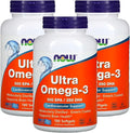 Now Foods Now Foods, (3 Pack) Ultra Omega-3, 180 Softgels